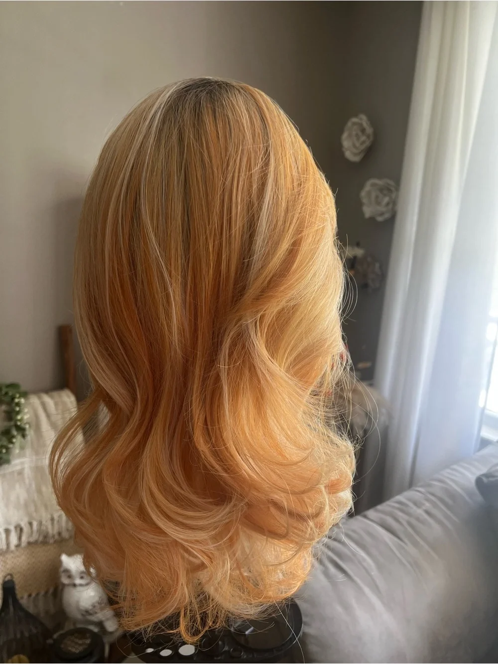 Women's Lace Front Wavy Wig - Copper Orange
